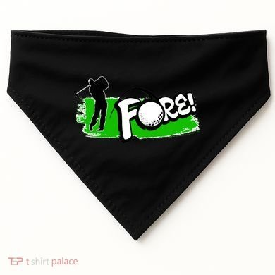 Vintage Golfer Swinging and Saying Fore USA-Made Doggie Bandana