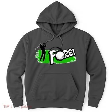 Vintage Golfer Swinging and Saying Fore Hoodie