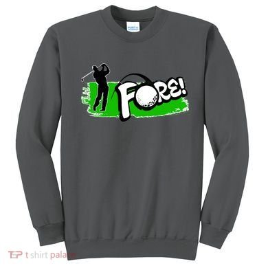 Vintage Golfer Swinging and Saying Fore Sweatshirt