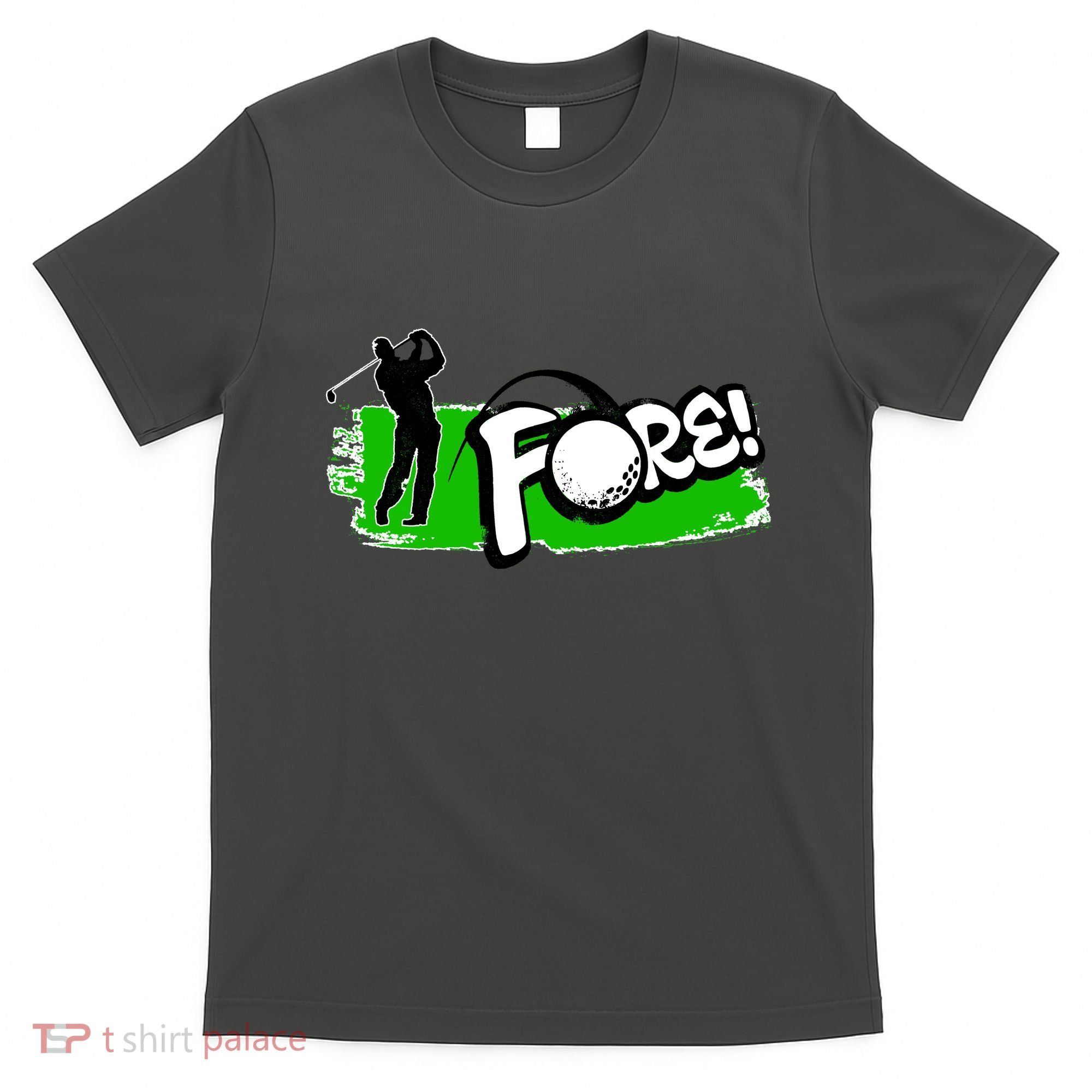 Vintage Golfer Swinging and Saying Fore T-Shirt