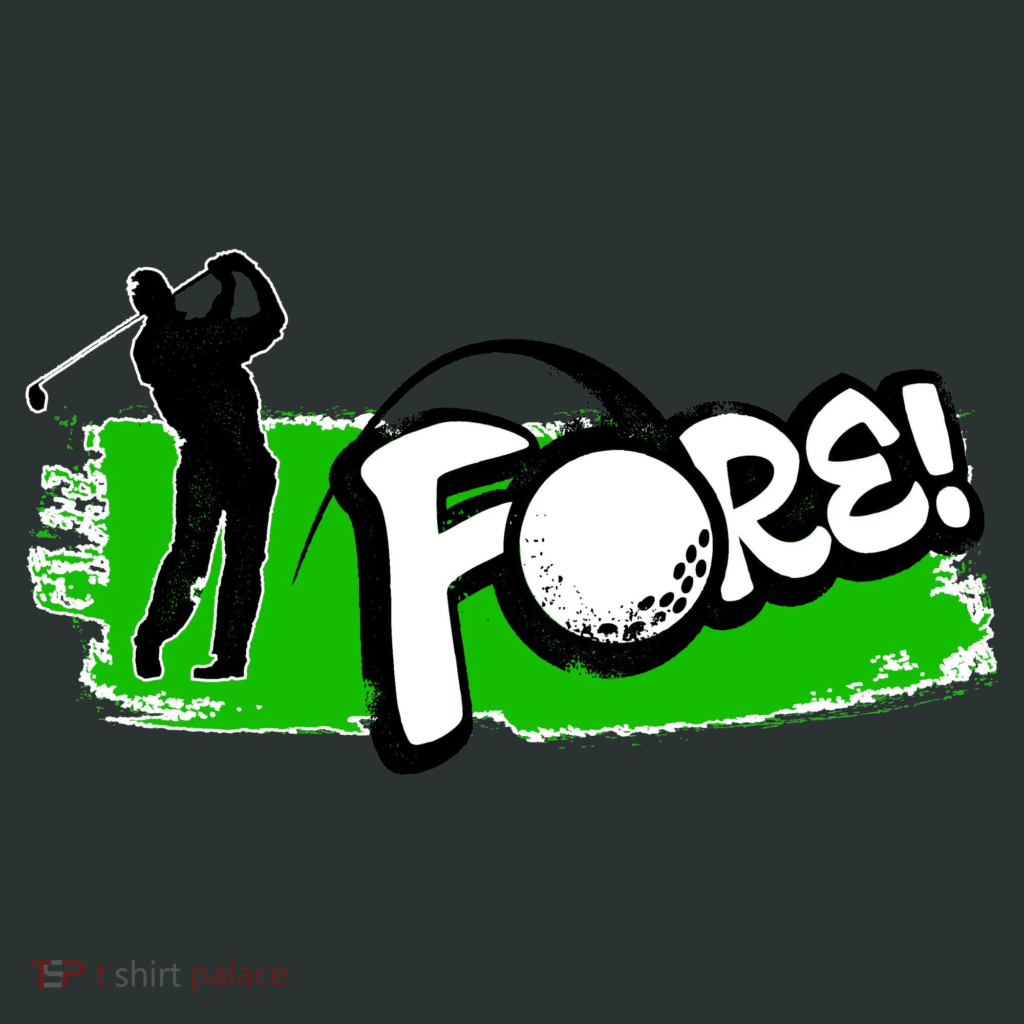 Vintage Golfer Swinging and Saying Fore T-Shirt