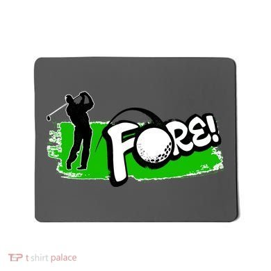 Vintage Golfer Swinging and Saying Fore Mousepad