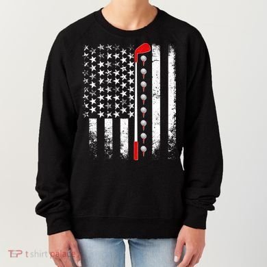 Vintage Golfing American Flag Golf Club Women's Sweatshirt
