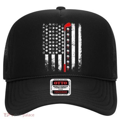 Vintage Golfing American Flag Golf Club Hat