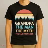 Vintage Grandpa Man Myth The Bad Influence T-Shirt thumb 3