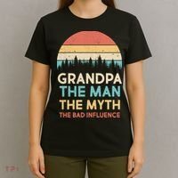 Vintage Grandpa Man Myth The Bad Influence T-Shirt thumb 4