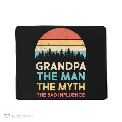 Vintage Grandpa Man Myth The Bad Influence Mousepad