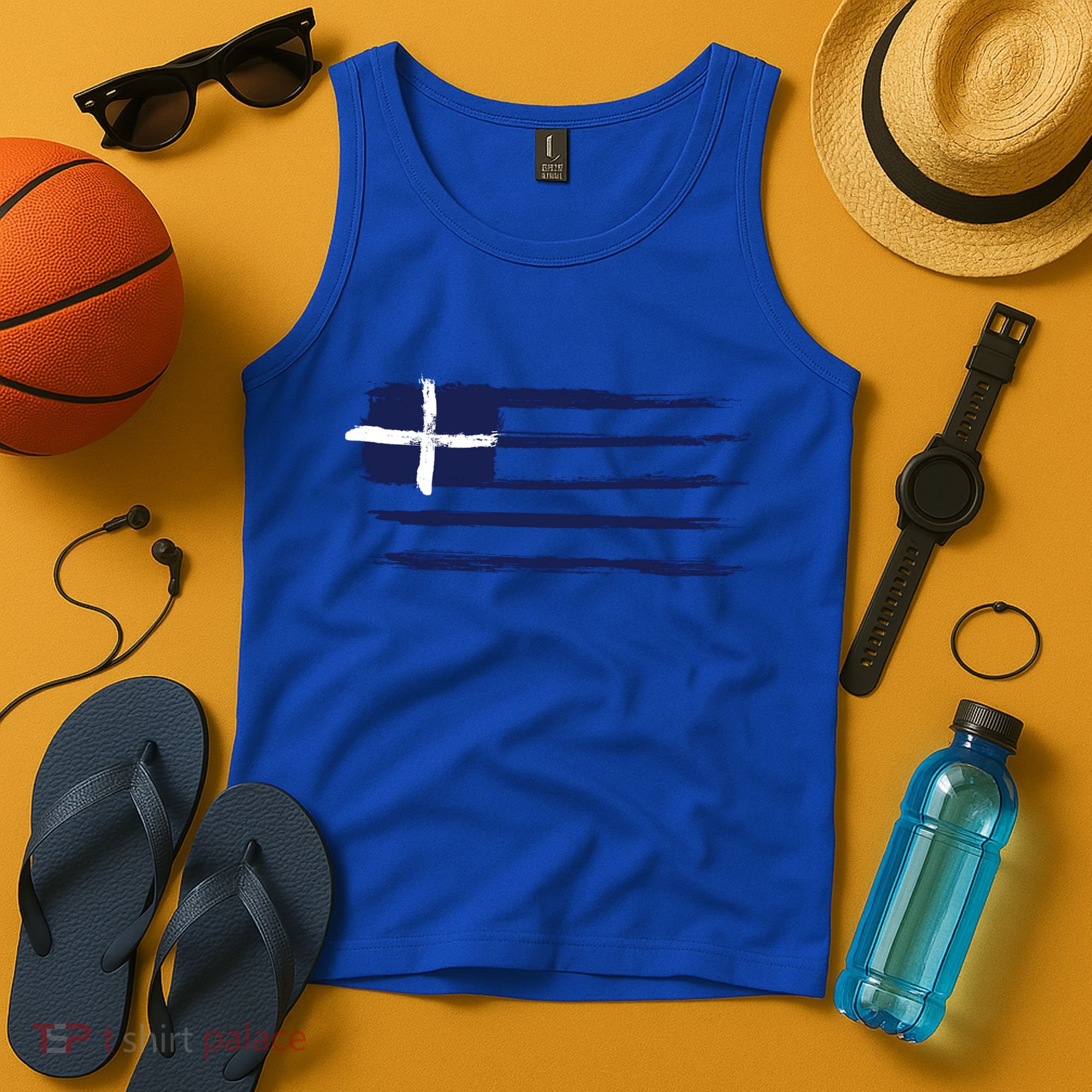 Vintage Greece Flag Tank Top
