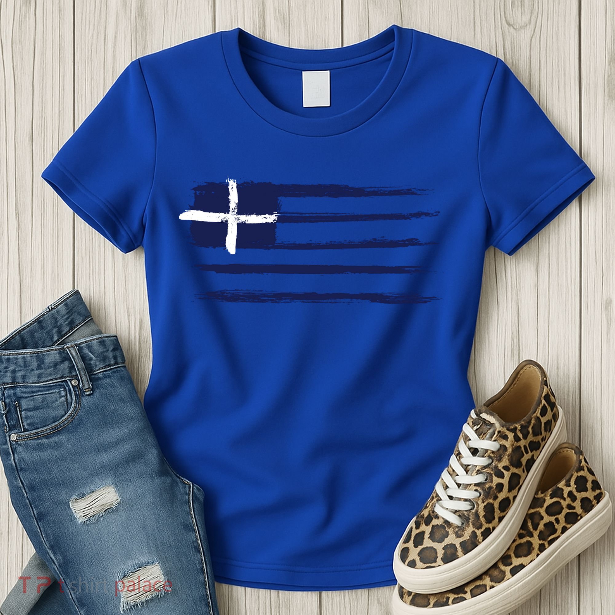 Vintage Greece Flag Women's T-Shirt