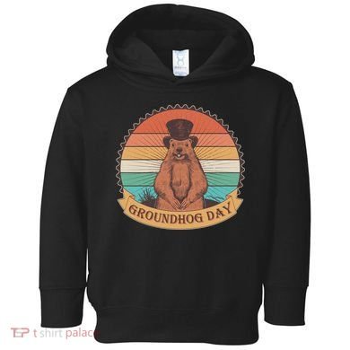 Vintage Groundhog Day Emblem Toddler Hoodie