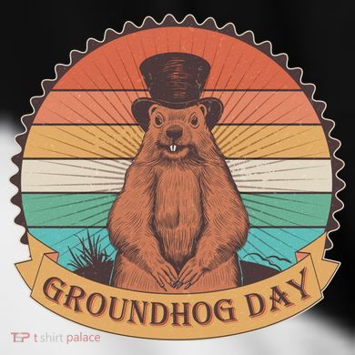 Vintage Groundhog Day Emblem Toddler Fine Jersey T-Shirt