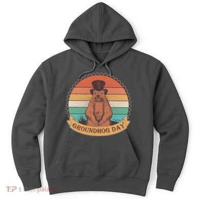 Vintage Groundhog Day Emblem Hoodie