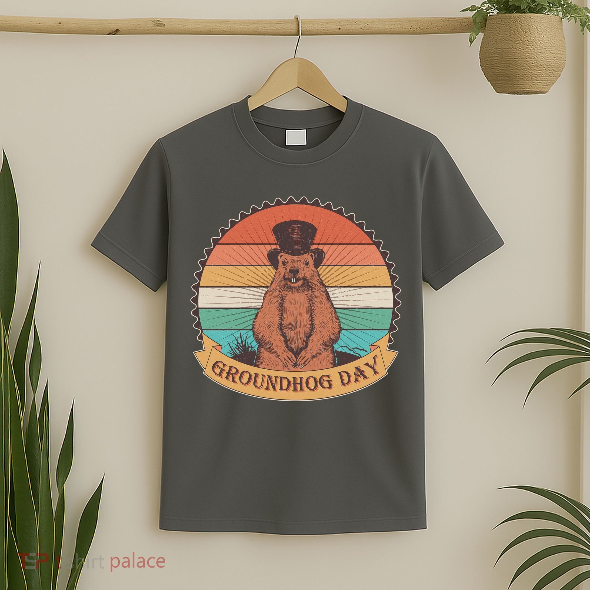 Vintage Groundhog Day Emblem T-Shirt