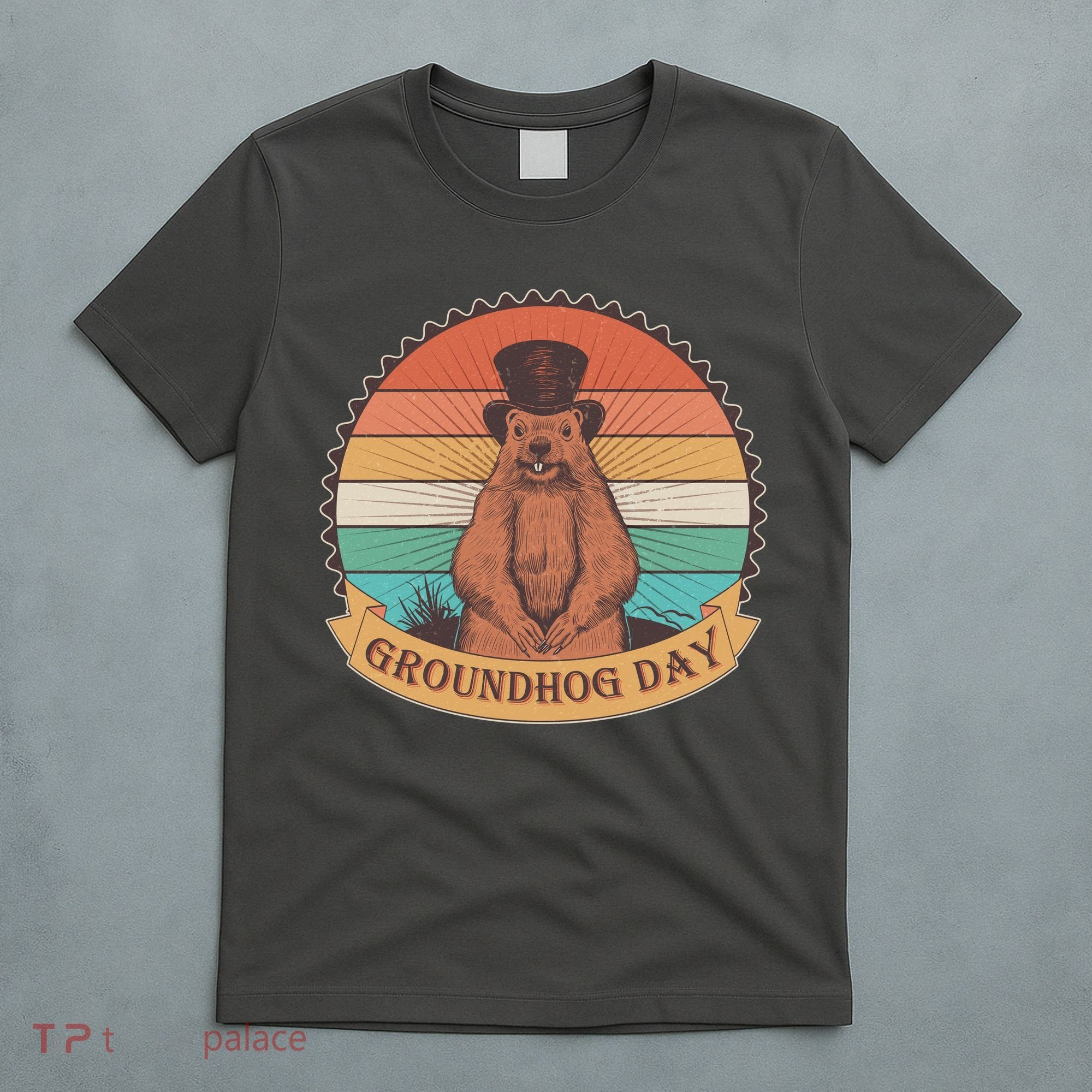 Vintage Groundhog Day Emblem T-Shirt