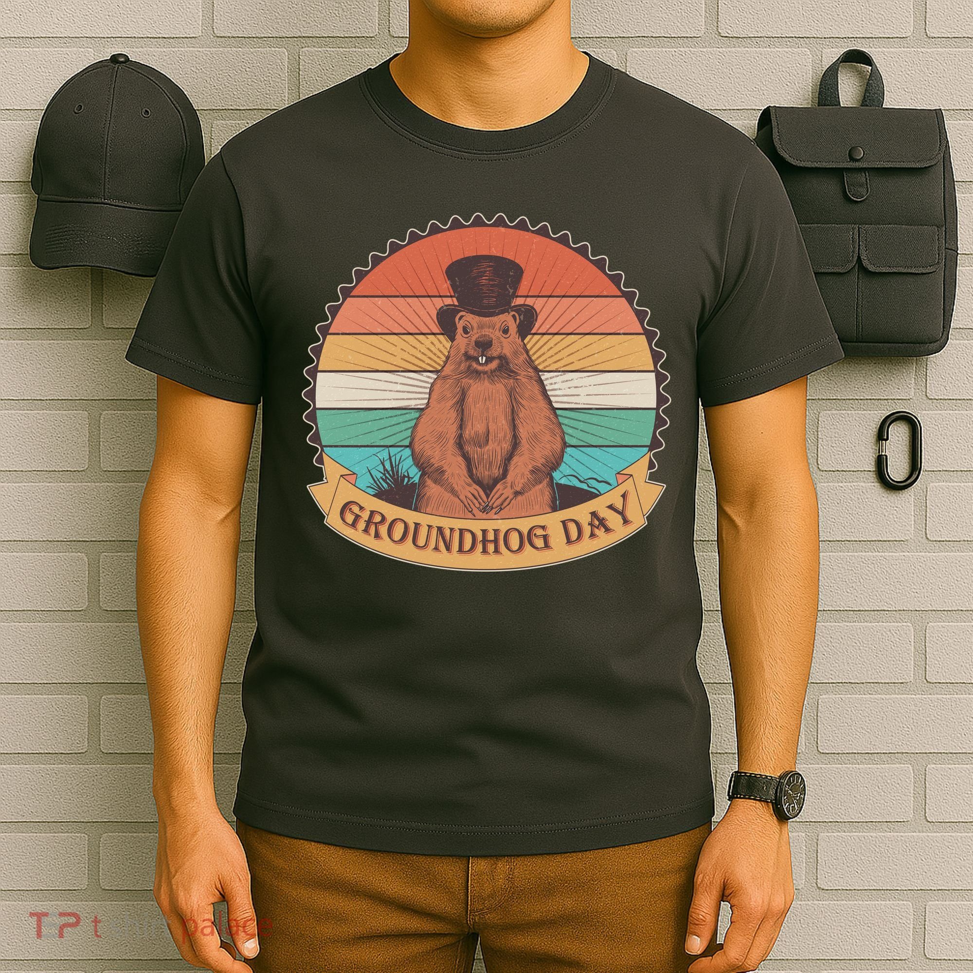 Vintage Groundhog Day Emblem T-Shirt