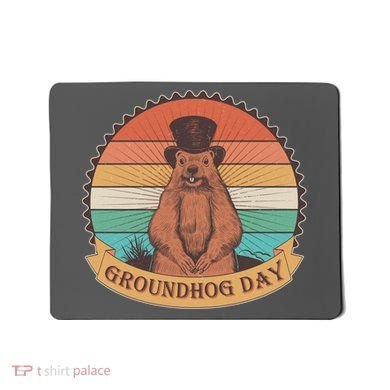 Vintage Groundhog Day Emblem Mousepad