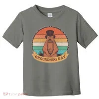Vintage Groundhog Day Emblem Toddler T-Shirt thumb 0