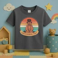 Vintage Groundhog Day Emblem Toddler T-Shirt thumb 3