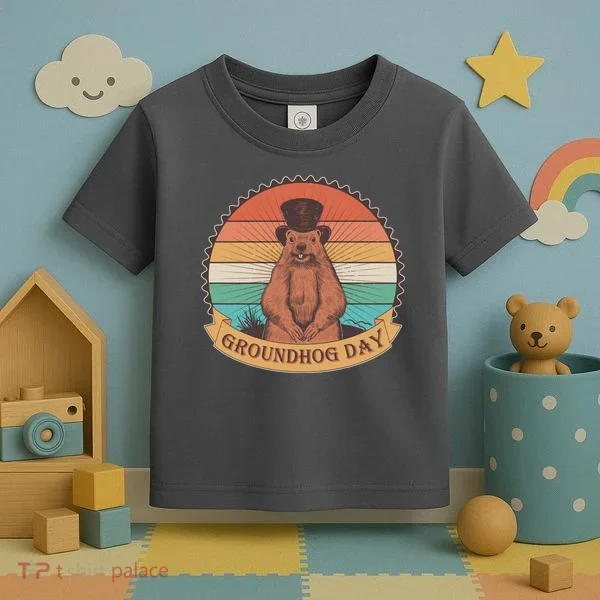 Vintage Groundhog Day Emblem Toddler T-Shirt