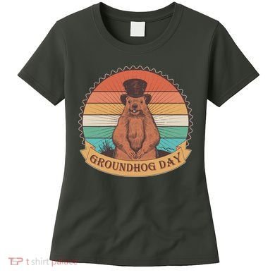 Vintage Groundhog Day Emblem Women's T-Shirt