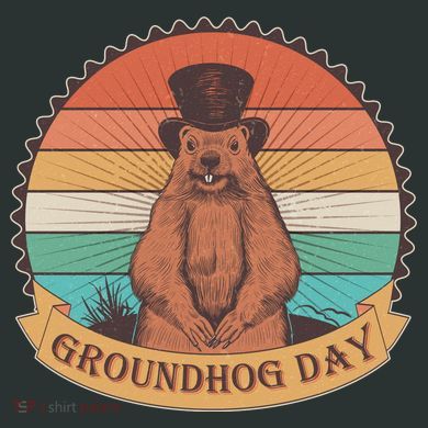Vintage Groundhog Day Emblem Kids Hoodie