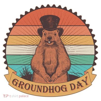 Vintage Groundhog Day Emblem Ceramic Ornament