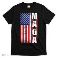 Vintage Grunge MAGA American Flag T-Shirt thumb 0