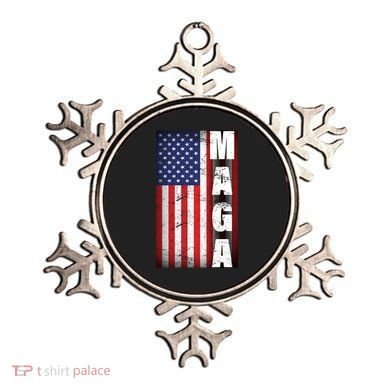 Vintage Grunge MAGA American Flag Ornament