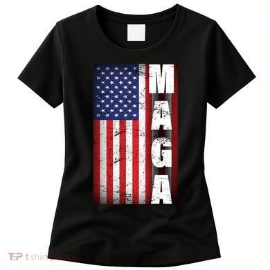 Vintage Grunge MAGA American Flag Women's T-Shirt