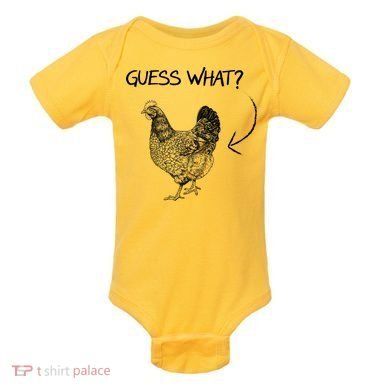 Vintage Guess What Chicken Butt Funny Baby Bodysuit