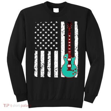 Vintage Guitar American Flag Sweatshirt