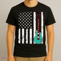 Vintage Guitar American Flag T-Shirt thumb 3