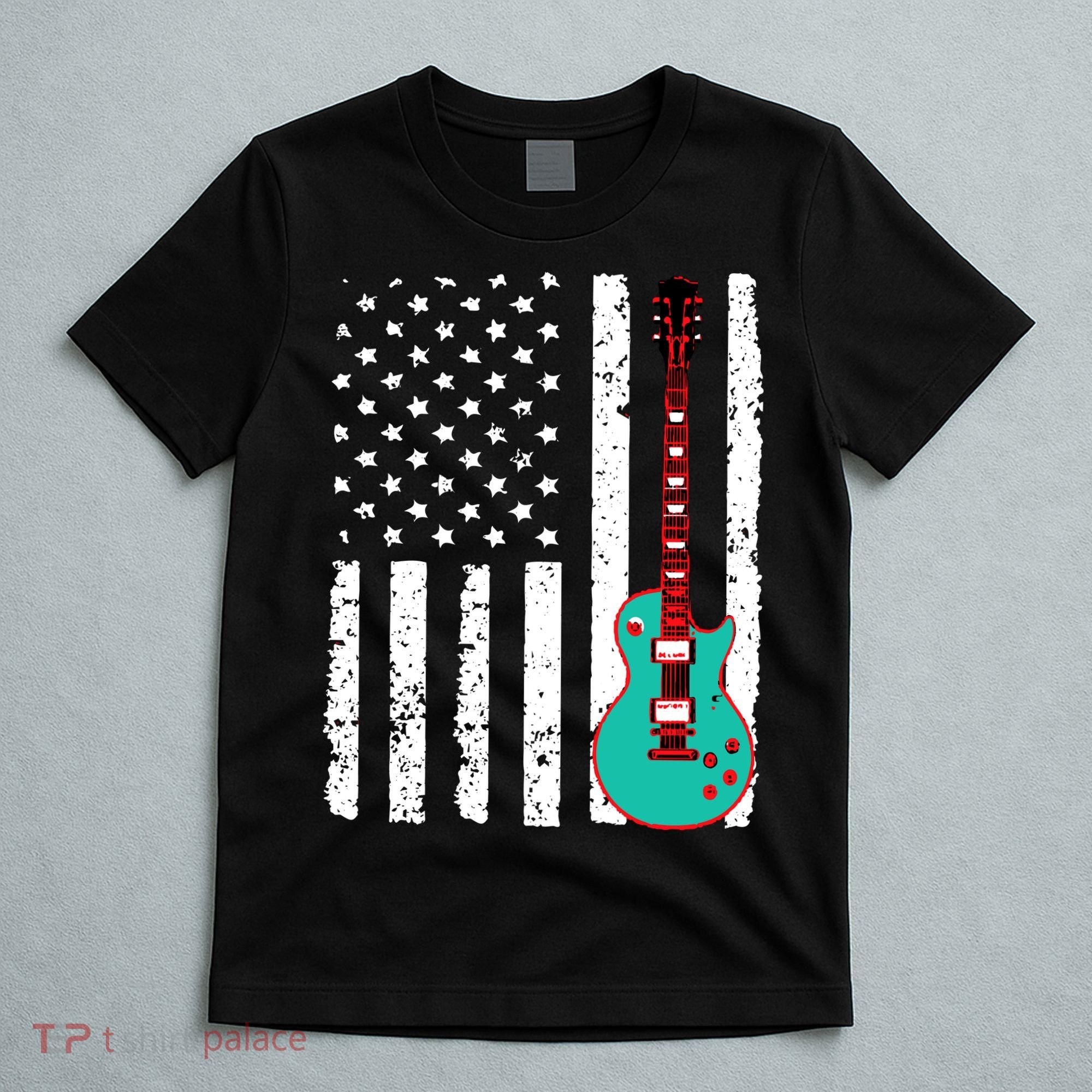 Vintage Guitar American Flag T-Shirt
