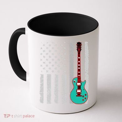 Vintage Guitar American Flag Coffee Mug