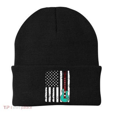Vintage Guitar American Flag Beanie