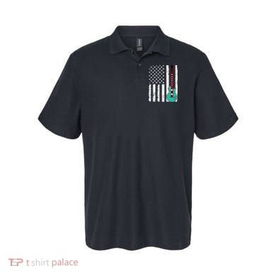 Vintage Guitar American Flag Polo