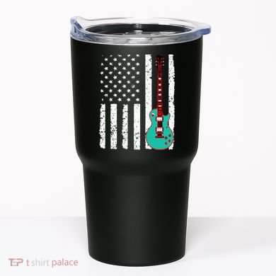 Vintage Guitar American Flag Tumbler