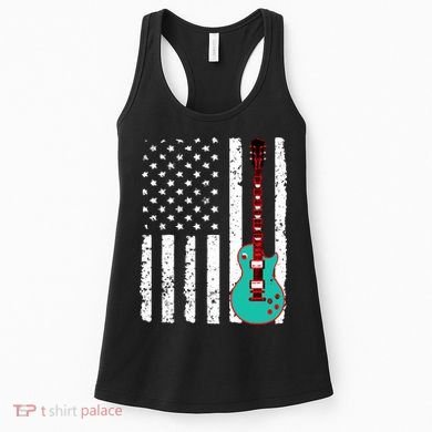 Vintage Guitar American Flag Women's Tank Top