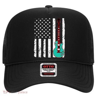 Vintage Guitar American Flag Hat