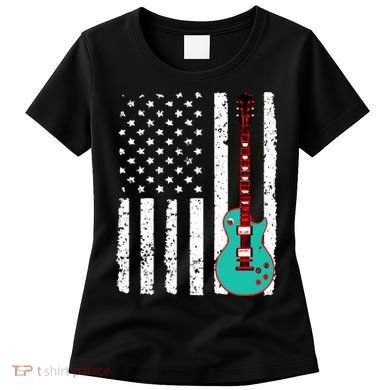 Vintage Guitar American Flag Women's T-Shirt