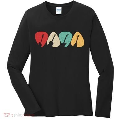 Vintage Guitar Picks  Women's Long Sleeve Shirt