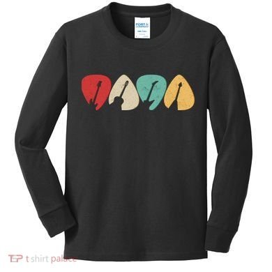 Vintage Guitar Picks  Kids Long Sleeve Shirt