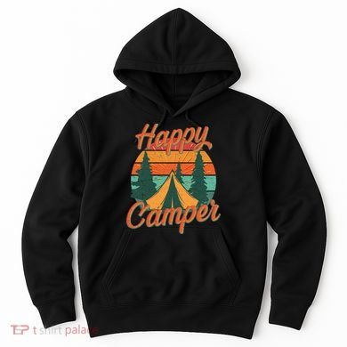 Vintage Happy Camper Emblem Hoodie