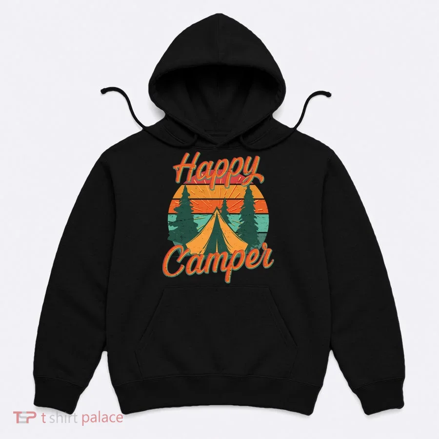 Vintage Happy Camper Emblem Hoodie