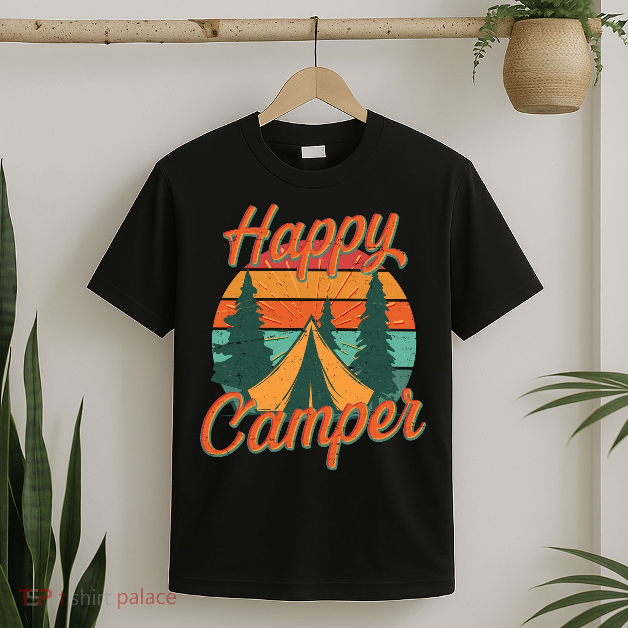Vintage Happy Camper Emblem T-Shirt