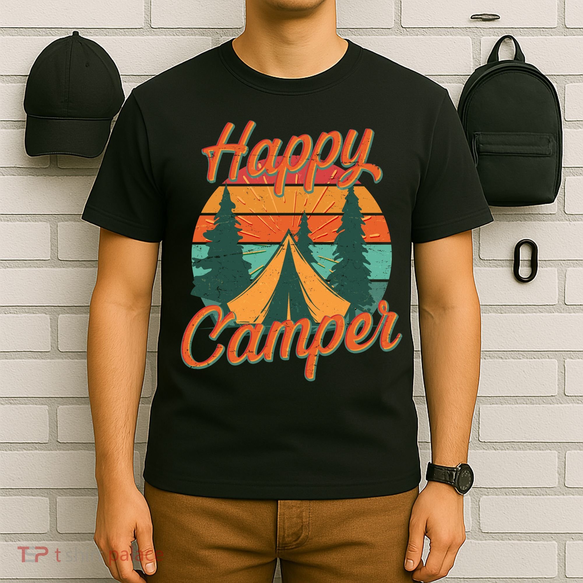 Vintage Happy Camper Emblem T-Shirt