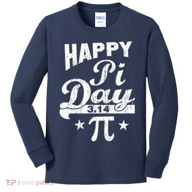 Vintage Happy Pi Day 3.14 Kids Long Sleeve Shirt