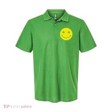 Vintage Happy Pot Smiley Face Polo