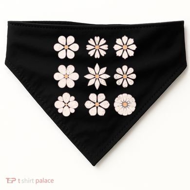 Vintage Hippie Flower Pattern USA-Made Doggie Bandana