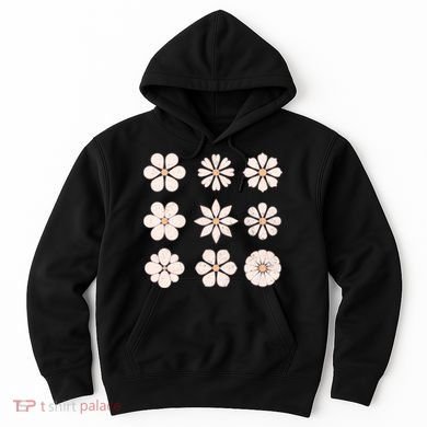 Vintage Hippie Flower Pattern Hoodie